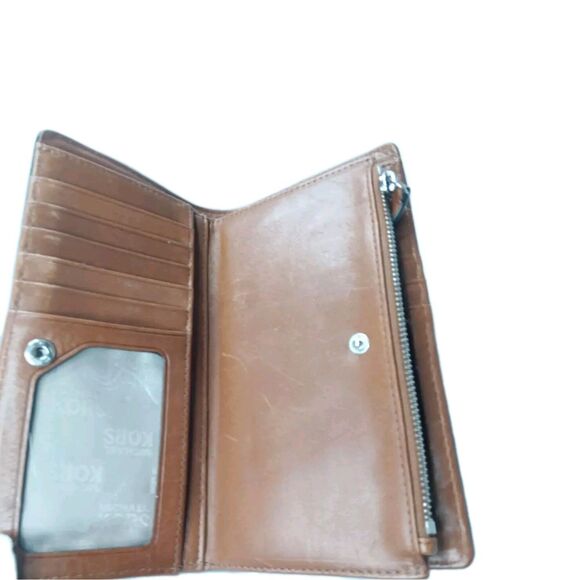 Michael Kors Astor Leather Wallet Cognac Brown Vintage - Picture 7 of 10